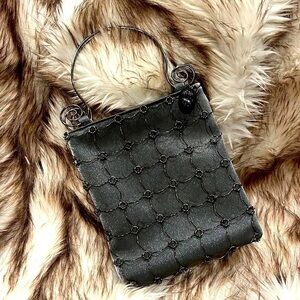 VINTAGE VTG | Jessica McClintock for GUNNE SAX | OOAK silver Metallic Cage Purse